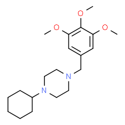 ChemSpider 2D Image | 1-Cyclohexyl-4-(3,4,5-trimethoxybenzyl)piperazine | C20H32N2O3