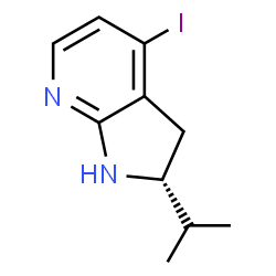 ChemSpider 2D Image | (2R)-4-Iodo-2-isopropyl-2,3-dihydro-1H-pyrrolo[2,3-b]pyridine | C10H13IN2