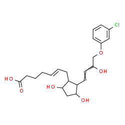 ChemSpider 2D Image | (5E)-7-{2-[(1E)-4-(3-Chlorophenoxy)-3-hydroxy-1-buten-1-yl]-3,5-dihydroxycyclopentyl}-5-heptenoic acid | C22H29ClO6