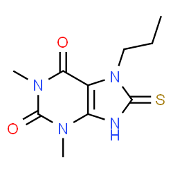 ChemSpider 2D Image | 1,3-Dimethyl-7-propyl-8-thioxo-3,7,8,9-tetrahydro-1H-purine-2,6-dione | C10H14N4O2S