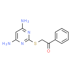 ChemSpider 2D Image | 2-[(4,6-Diamino-2-pyrimidinyl)sulfanyl]-1-phenylethanone | C12H12N4OS