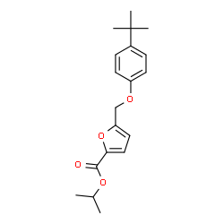 ChemSpider 2D Image | Isopropyl 5-{[4-(2-methyl-2-propanyl)phenoxy]methyl}-2-furoate | C19H24O4