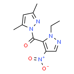 ChemSpider 2D Image | (3,5-dimethyl-1-pyrazolyl)-(2-ethyl-4-nitro-3-pyrazolyl)methanone | C11H13N5O3