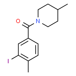 ChemSpider 2D Image | (3-Iodo-4-methylphenyl)(4-methyl-1-piperidinyl)methanone | C14H18INO
