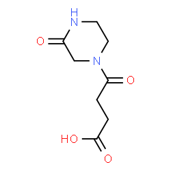 ChemSpider 2D Image | 4-Oxo-4-(3-oxo-1-piperazinyl)butanoic acid | C8H12N2O4