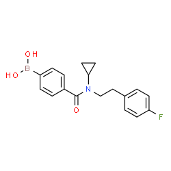 ChemSpider 2D Image | (4-{Cyclopropyl[2-(4-fluorophenyl)ethyl]carbamoyl}phenyl)boronic acid | C18H19BFNO3