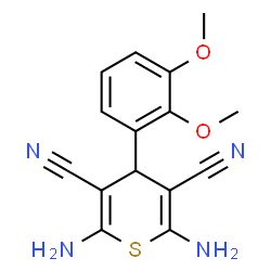ChemSpider 2D Image | 2,6-Diamino-4-(2,3-dimethoxyphenyl)-4H-thiopyran-3,5-dicarbonitrile | C15H14N4O2S
