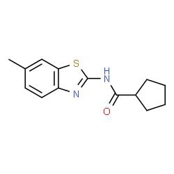 ChemSpider 2D Image | N-(6-Methyl-1,3-benzothiazol-2-yl)cyclopentanecarboxamide | C14H16N2OS