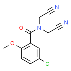 ChemSpider 2D Image | 5-Chloro-N,N-bis(cyanomethyl)-2-methoxybenzamide | C12H10ClN3O2