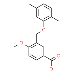 ChemSpider 2D Image | 3-(2,5-dimethylphenoxymethyl)-4-methoxybenzoic acid | C17H18O4