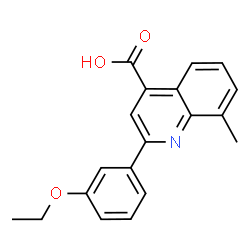 ChemSpider 2D Image | 2-(3-Ethoxyphenyl)-8-methyl-4-quinolinecarboxylic acid | C19H17NO3