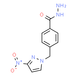 ChemSpider 2D Image | 4-[(3-Nitro-1H-pyrazol-1-yl)methyl]benzohydrazide | C11H11N5O3