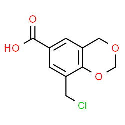 ChemSpider 2D Image | 8-(Chloromethyl)-4H-1,3-benzodioxin-6-carboxylic acid | C10H9ClO4