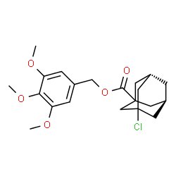 ChemSpider 2D Image | 3,4,5-Trimethoxybenzyl (5R,7S)-3-chloro-1-adamantanecarboxylate | C21H27ClO5