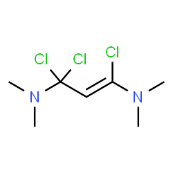 ChemSpider 2D Image | (1Z)-1,3,3-Trichloro-N,N,N',N'-tetramethyl-1-propene-1,3-diamine | C7H13Cl3N2