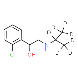 ChemSpider 2D Image | 1-(2-Chlorophenyl)-2-[(~2~H_7_)-2-propanylamino]ethanol | C11H9D7ClNO