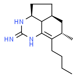 ChemSpider 2D Image | (3aS,5aS,7S)-8-Butyl-7-methyl-3,3a,4,5,5a,6,7,8b-octahydrocyclopenta[de]quinazolin-2(1H)-imine | C15H25N3