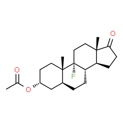 ChemSpider 2D Image | (3alpha,5alpha)-9-Fluoro-17-oxoandrostan-3-yl acetate | C21H31FO3