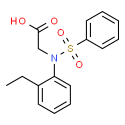 ChemSpider 2D Image | N-(2-Ethylphenyl)-N-(phenylsulfonyl)glycine | C16H17NO4S