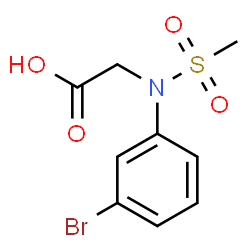 ChemSpider 2D Image | N-(3-Bromophenyl)-N-(methylsulfonyl)glycine | C9H10BrNO4S