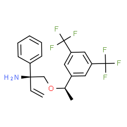 ChemSpider 2D Image | (2S)-1-{(1R)-1-[3,5-Bis(trifluoromethyl)phenyl]ethoxy}-2-phenyl-3-buten-2-amine | C20H19F6NO
