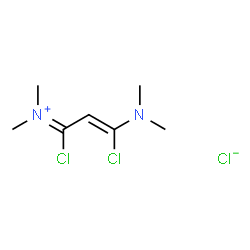 ChemSpider 2D Image | (2Z)-1,3-Dichloro-3-(dimethylamino)-N,N-dimethyl-2-propen-1-iminium chloride | C7H13Cl3N2