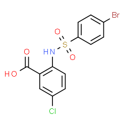 ChemSpider 2D Image | 2-{[(4-Bromophenyl)sulfonyl]amino}-5-chlorobenzoic acid | C13H9BrClNO4S