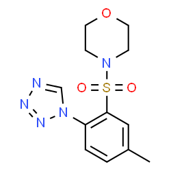 ChemSpider 2D Image | 4-{[5-Methyl-2-(1H-tetrazol-1-yl)phenyl]sulfonyl}morpholine | C12H15N5O3S