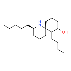 ChemSpider 2D Image | (2R,6R)-7-Butyl-2-pentyl-1-azaspiro[5.5]undecan-8-ol | C19H37NO