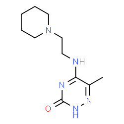 ChemSpider 2D Image | 6-Methyl-5-{[2-(1-piperidinyl)ethyl]amino}-1,2,4-triazin-3(2H)-one | C11H19N5O