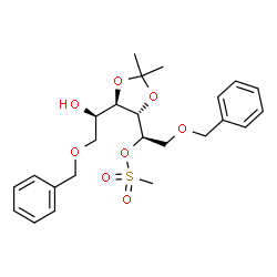 ChemSpider 2D Image | 1,6-Di-O-benzyl-3,4-O-isopropylidene-2-O-(methylsulfonyl)-D-mannitol | C24H32O8S
