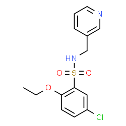 ChemSpider 2D Image | 5-Chloro-2-ethoxy-N-(3-pyridinylmethyl)benzenesulfonamide | C14H15ClN2O3S