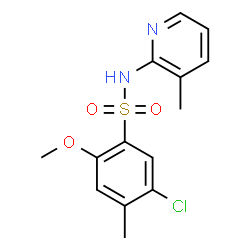 ChemSpider 2D Image | 5-Chloro-2-methoxy-4-methyl-N-(3-methyl-2-pyridinyl)benzenesulfonamide | C14H15ClN2O3S