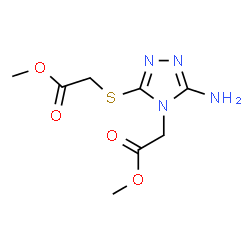 ChemSpider 2D Image | Methyl {3-amino-5-[(2-methoxy-2-oxoethyl)sulfanyl]-4H-1,2,4-triazol-4-yl}acetate | C8H12N4O4S