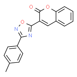 ChemSpider 2D Image | 3-[3-(4-Methylphenyl)-1,2,4-oxadiazol-5-yl]-2H-chromen-2-one | C18H12N2O3