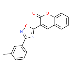 ChemSpider 2D Image | 3-[3-(3-Methylphenyl)-1,2,4-oxadiazol-5-yl]-2H-chromen-2-one | C18H12N2O3