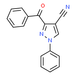 ChemSpider 2D Image | 3-Benzoyl-1-phenyl-1H-pyrazole-4-carbonitrile | C17H11N3O