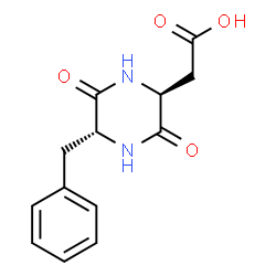 ChemSpider 2D Image | [(2S,5R)-5-Benzyl-3,6-dioxo-2-piperazinyl]acetic acid | C13H14N2O4