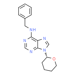 ChemSpider 2D Image | N-Benzyl-9-[(2R)-tetrahydro-2H-pyran-2-yl]-9H-purin-6-amine | C17H19N5O