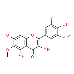 ChemSpider 2D Image | 2-(3,4-Dihydroxy-5-methoxyphenyl)-3,5,7-trihydroxy-6-methoxy-4H-chromen-4-one | C17H14O9