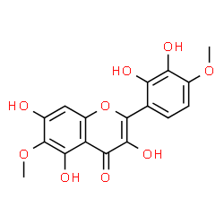 ChemSpider 2D Image | 2-(2,3-Dihydroxy-4-methoxyphenyl)-3,5,7-trihydroxy-6-methoxy-4H-chromen-4-one | C17H14O9