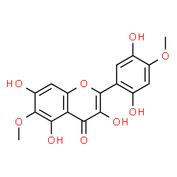 ChemSpider 2D Image | 2-(2,5-Dihydroxy-4-methoxyphenyl)-3,5,7-trihydroxy-6-methoxy-4H-chromen-4-one | C17H14O9