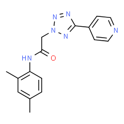 ChemSpider 2D Image | N-(2,4-Dimethylphenyl)-2-[5-(4-pyridinyl)-2H-tetrazol-2-yl]acetamide | C16H16N6O