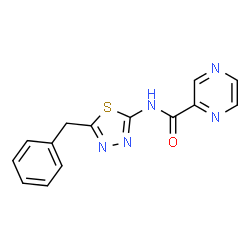 ChemSpider 2D Image | N-(5-Benzyl-1,3,4-thiadiazol-2-yl)-2-pyrazinecarboxamide | C14H11N5OS