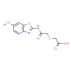 ChemSpider 2D Image | ({2-[(6-Methoxy-1,3-benzothiazol-2-yl)amino]-2-oxoethyl}sulfanyl)acetic acid | C12H12N2O4S2