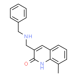 ChemSpider 2D Image | 3-((benzylamino)methyl)-8-methylquinolin-2(1H)-one | C18H18N2O