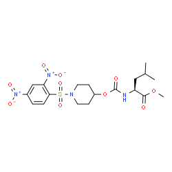 ChemSpider 2D Image | Methyl N-[({1-[(2,4-dinitrophenyl)sulfonyl]-4-piperidinyl}oxy)carbonyl]-L-leucinate | C19H26N4O10S