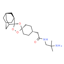 ChemSpider 2D Image | N-(2-Amino-2-methylpropyl)-2-[(1s,1''S,4s,5'R,5''R,7''S)-dispiro[cyclohexane-1,3'-[1,2,4]trioxolane-5',2''-tricyclo[3.3.1.1~3,7~]decan]-4-yl]acetamide | C22H36N2O4