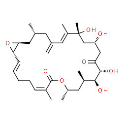 ChemSpider 2D Image | (1S,2E,6Z,10S,12R,13S,14R,17S,19R,20E,24R,26S)-13,14,17,19-Tetrahydroxy-7,10,12,19,20,24-hexamethyl-22-methylene-9,27-dioxabicyclo[24.1.0]heptacosa-2,6,20-triene-8,15-dione | C32H50O8