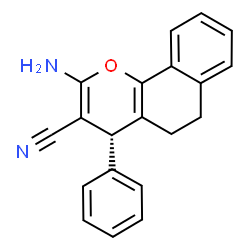 ChemSpider 2D Image | (4S)-2-Amino-4-phenyl-5,6-dihydro-4H-benzo[h]chromene-3-carbonitrile | C20H16N2O